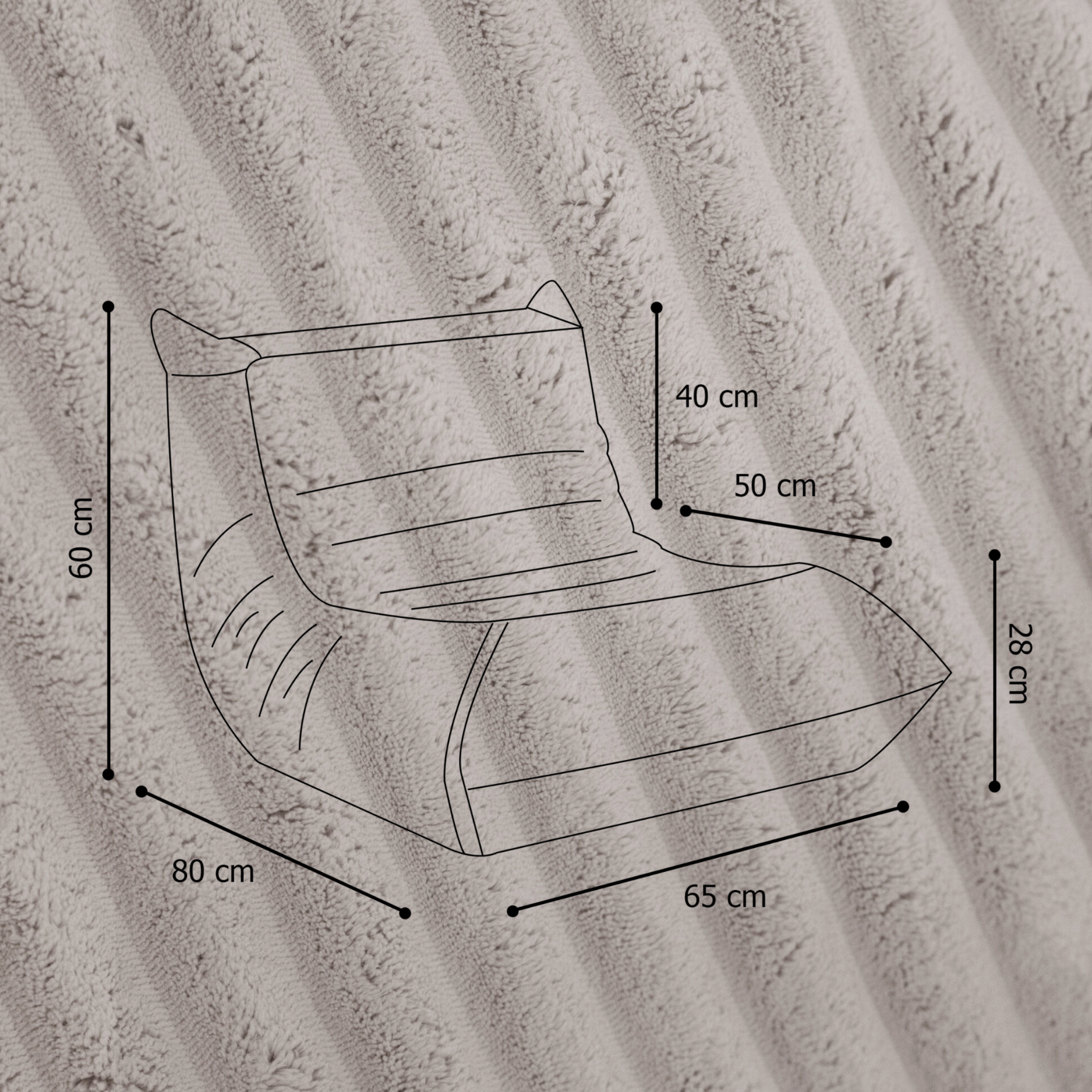 "Fluffy Mooni" Ergonomischer Lounge-Sessel mit 4-Zonen-System