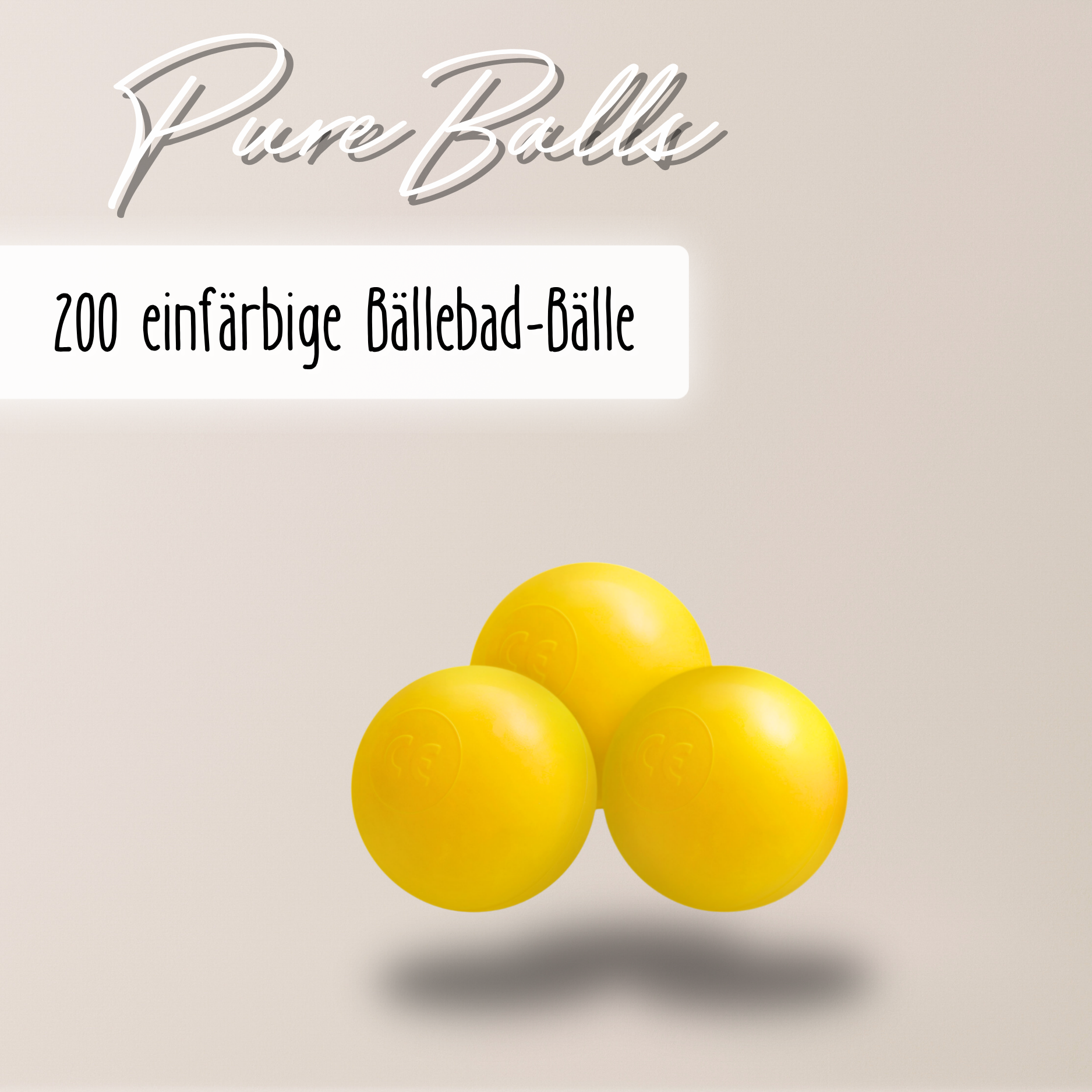 "Pure Balls" 200 einfärbige Bällebad-Bälle, CE-zertifiziert