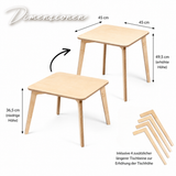 Tulla® Kindertisch – Mitwachsender Montessori Tisch aus Holz
