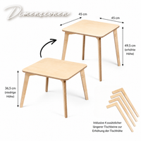 Tulla® Kindertisch – Mitwachsender Montessori Tisch aus Holz
