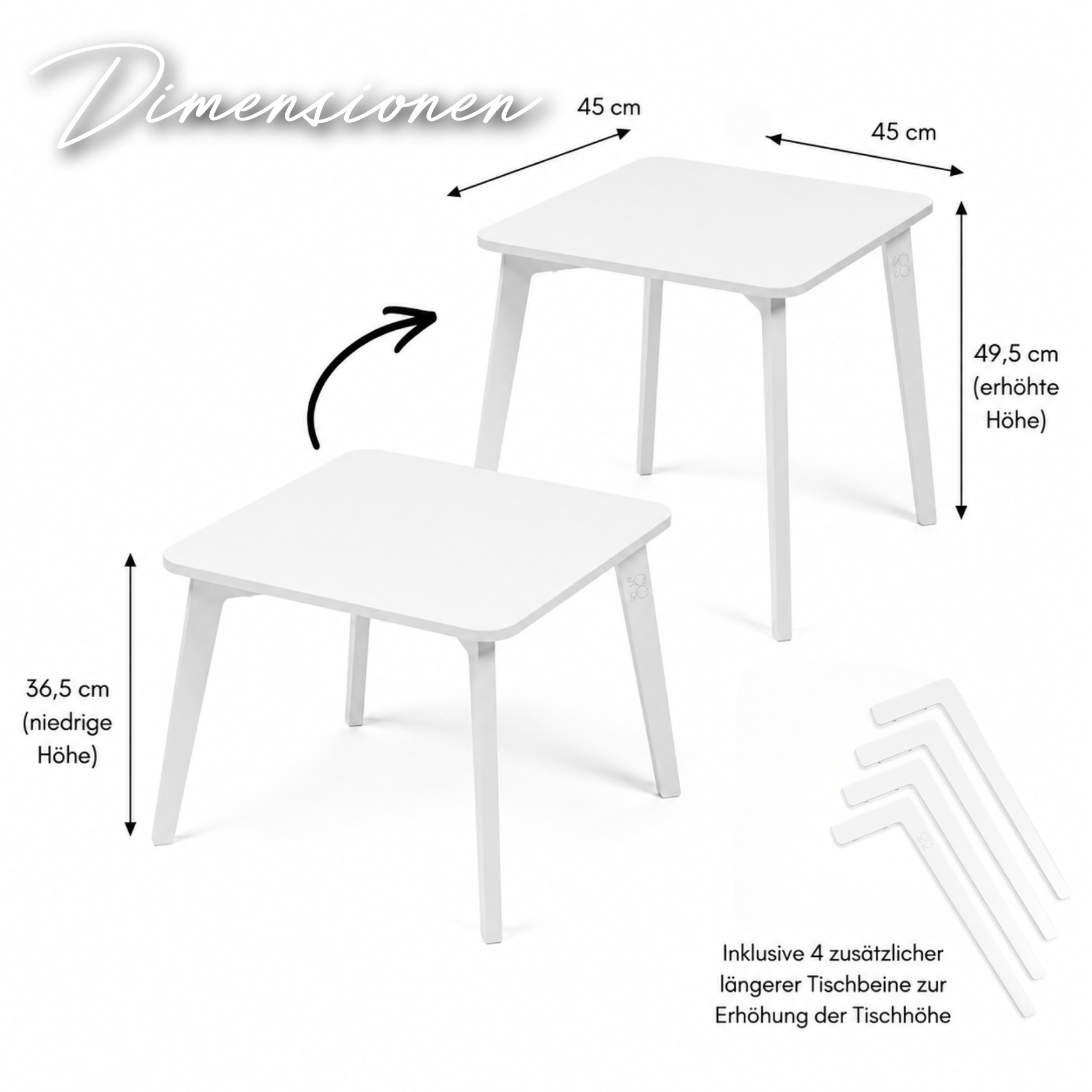 Tulla® Kindertisch – Mitwachsender Montessori Tisch aus Holz
