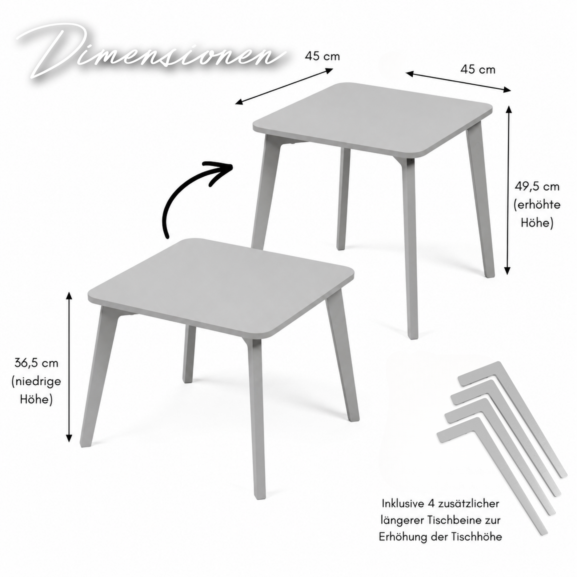 Tulla® Kindertisch – Mitwachsender Montessori Tisch aus Holz