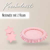 runde Nestmatte mit Rüschen – 100% Baumwolle