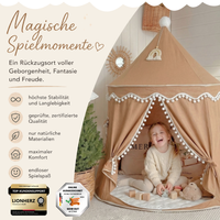 Play tent - breathable made of cotton &amp; hemp