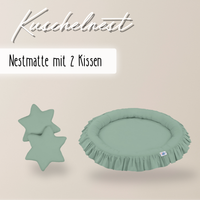 runde Nestmatte mit Rüschen – 100% Baumwolle