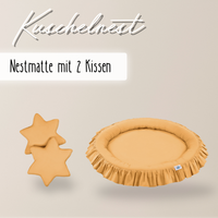 runde Nestmatte mit Rüschen – 100% Baumwolle