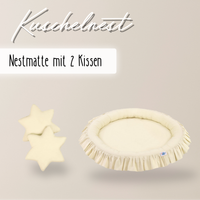 runde Nestmatte mit Rüschen – 100% Baumwolle