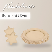 runde Nestmatte mit Rüschen – 100% Baumwolle