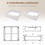 Yappy MAXI – Hausbett 200x90cm mit Rausfallschutz und 2 Schubladen