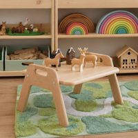 Montessori Bodentisch aus massivem Buchenholz