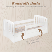 Yappy JUNIOR Classic - Kinderbett 160x80cm mit Schublade & Rausfallschutz