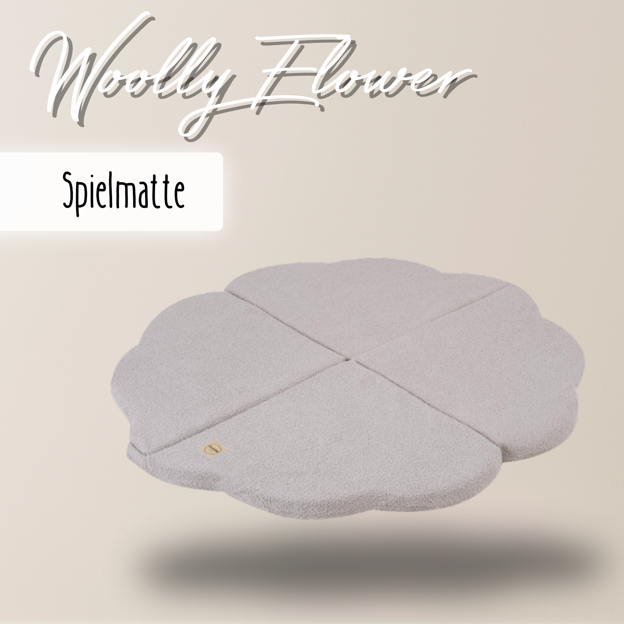 "Woolly Flower" Spielmatte 115x115x5cm aus Teddy-Stoff