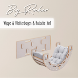 "Big Rocker" 3in1, Wippe, Kletterbogen & Rutsche 90x41x50 cm, Cashmere Wood