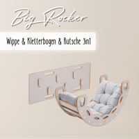 "Big Rocker" 3in1, Wippe, Kletterbogen & Rutsche 90x41x50 cm, Cashmere Wood