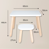 Solo Set "Minimal" – Kindertisch & Hocker aus massivem Buchenholz
