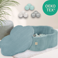 "Bloomy Pool Set" Bällebad 95x30cm, mit 200 Bällen & Matte/Deckel