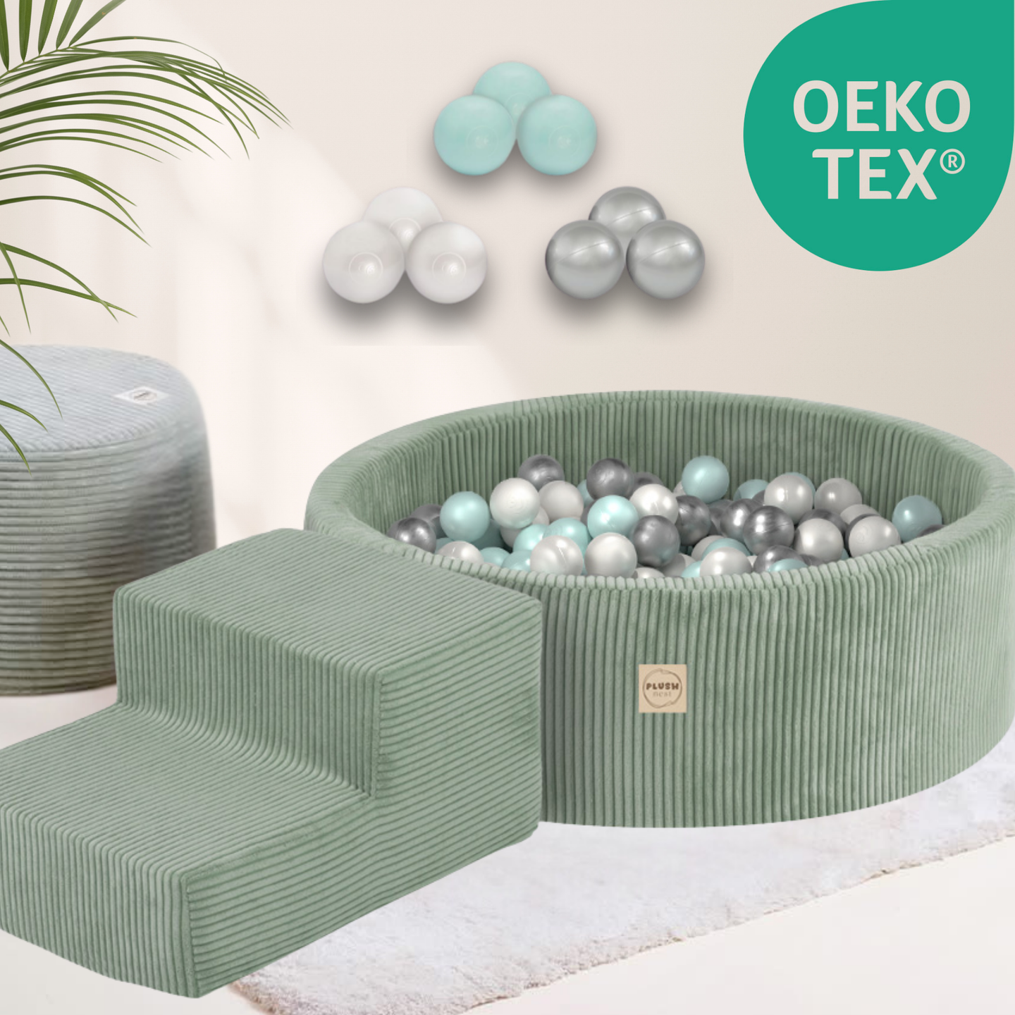 "Bally Step" Bällebad 90x30cm mit Stufe & 200 Bällen