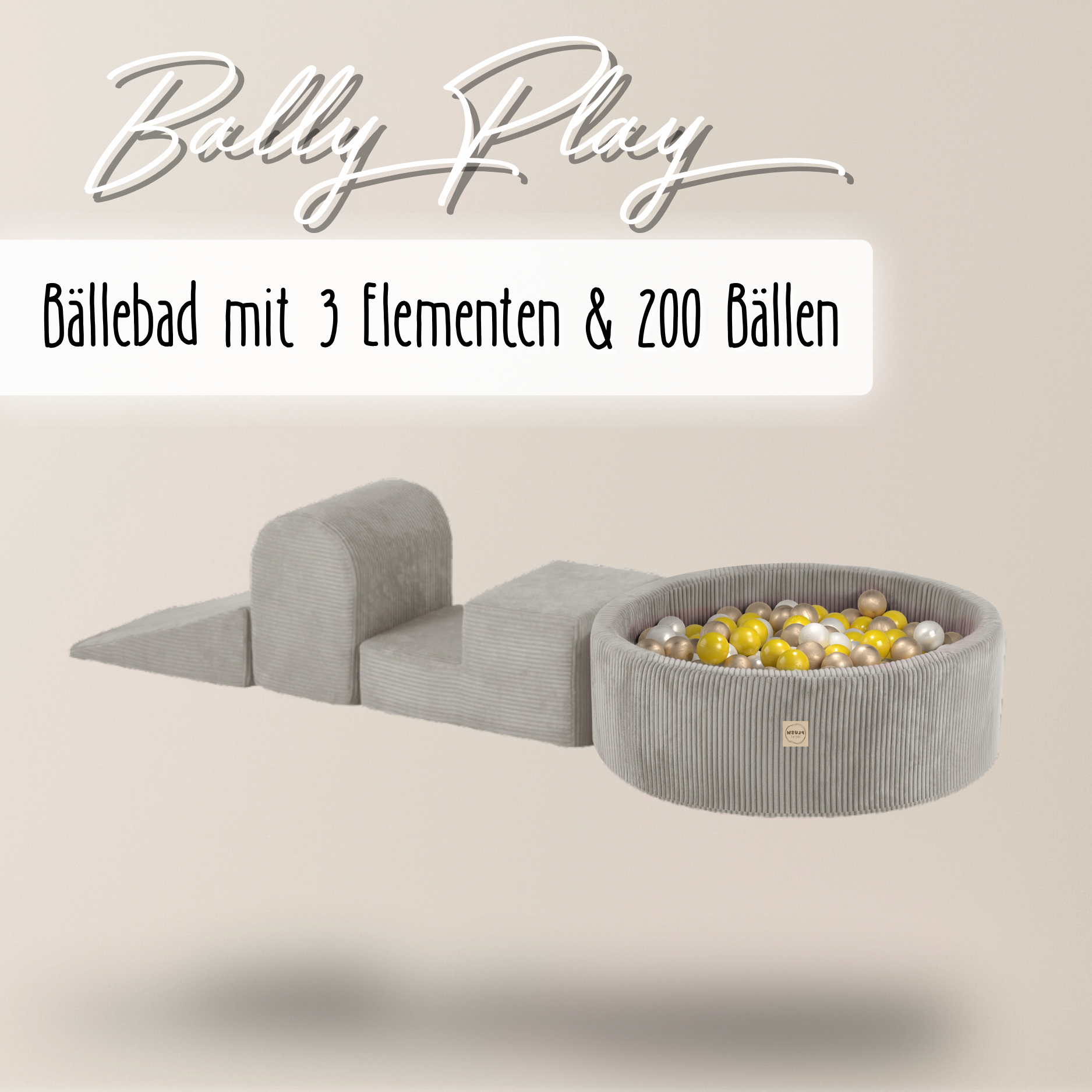 "Bally Play" Bällebad 90x30cm mit 3 Bauelementen & 200 Bällen