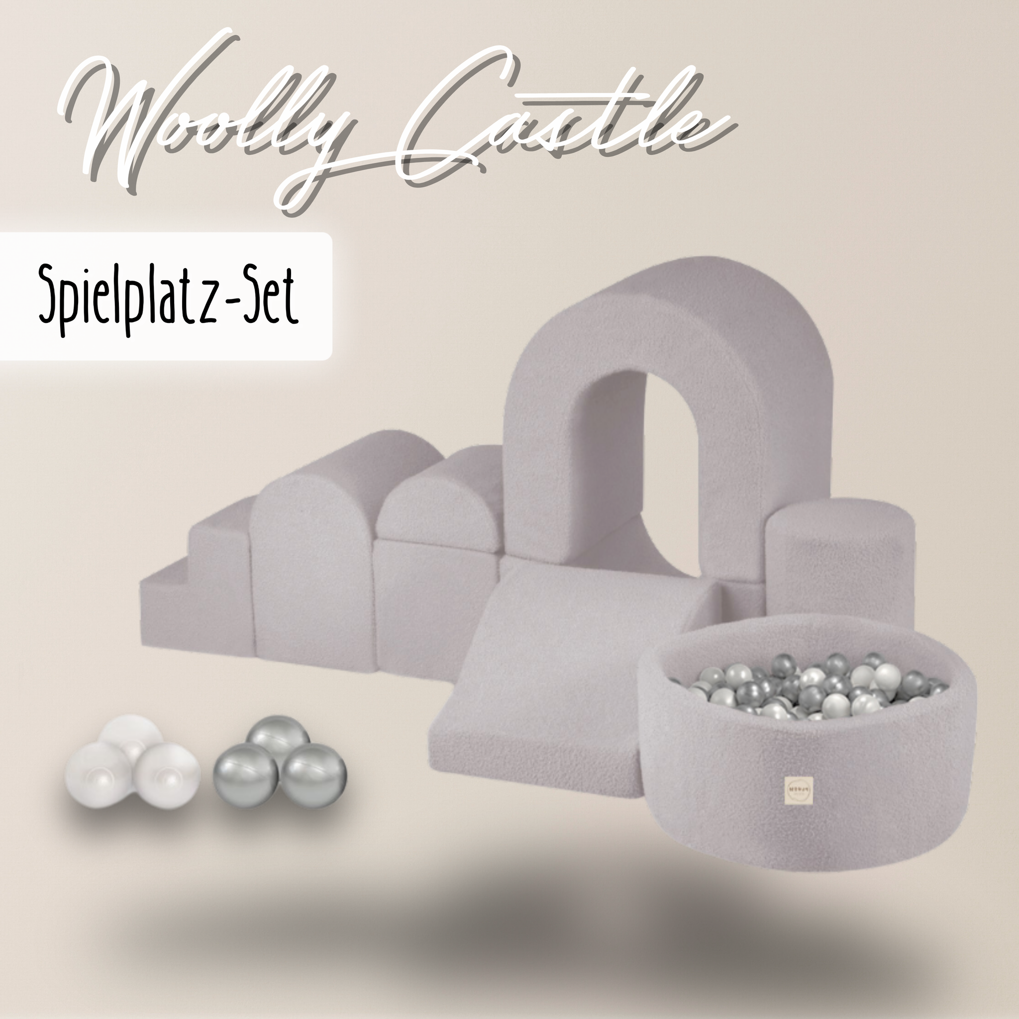 "Woolly Castle" Indoor Spielplatz Set mit kleinem Bällebad & 150 Bällen