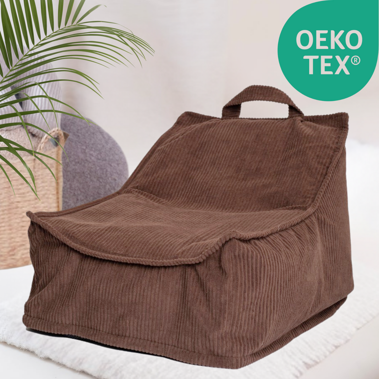 "Yappy Nest" XXL Sitzsack 70x50x80cm mit EPS-Perlen & Anti-Rutsch-Boden