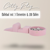 "Cotty Play" Bällebad 90x30cm mit 3 Bauelementen & 200 Bällen