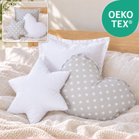 Wendekuschelkissen 3er-Set – Herz, Stern & Quadrat aus 100 % Baumwolle