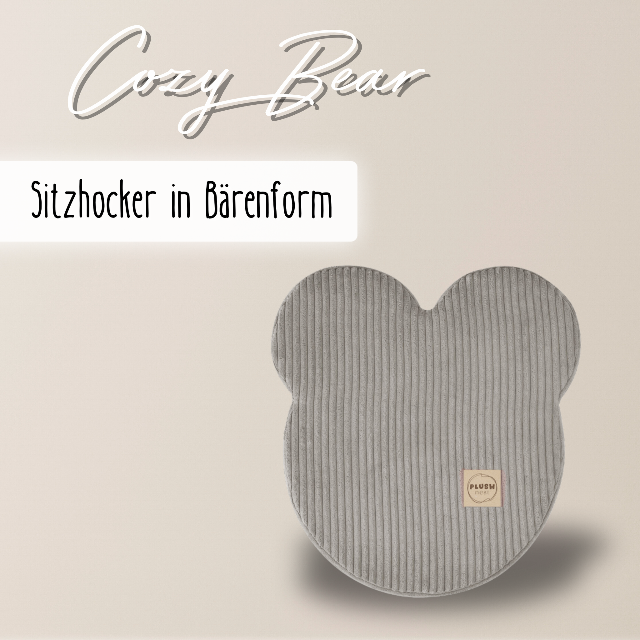 "Cozy Bear" Sitzhocker 46x25 cm