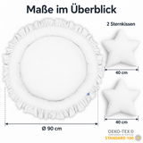 runde Nestmatte mit Rüschen – 100% Baumwolle