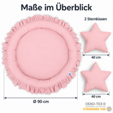 runde Nestmatte mit Rüschen – 100% Baumwolle