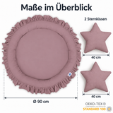 runde Nestmatte mit Rüschen – 100% Baumwolle