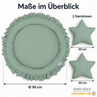 runde Nestmatte mit Rüschen – 100% Baumwolle