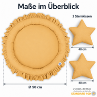 runde Nestmatte mit Rüschen – 100% Baumwolle