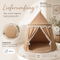Play tent - breathable made of cotton &amp; hemp