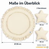 runde Nestmatte mit Rüschen – 100% Baumwolle