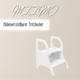 MIIMO® – Höhenverstellbarer Montessori Tritthocker aus Holz