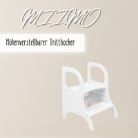 MIIMO® – Höhenverstellbarer Montessori Tritthocker aus Holz