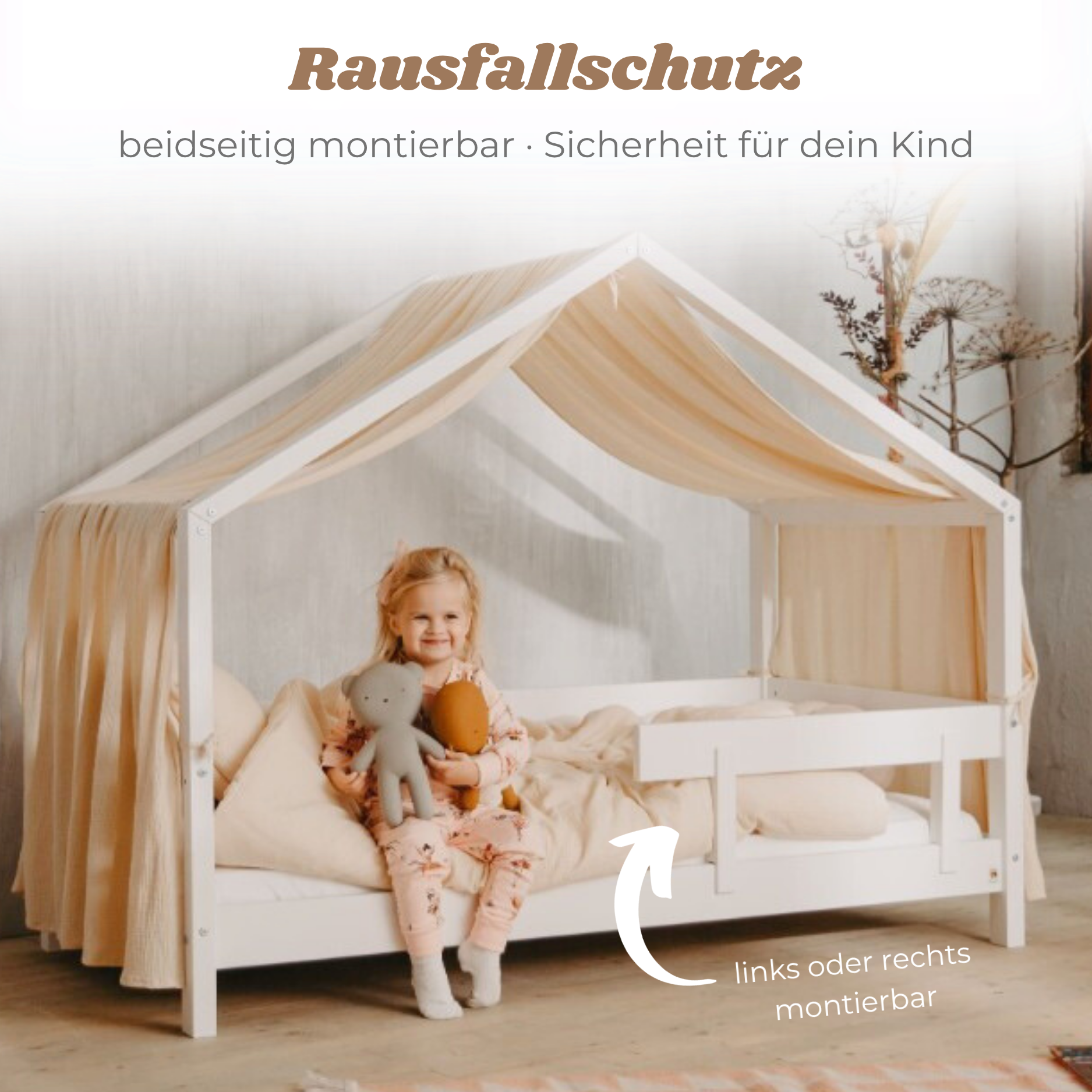Yappy JUNIOR - Hausbett 160×80cm mit Rausfallschutz