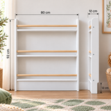 Kleines Montessori Bücherregal – aus massivem Kiefernholz 80×92×12 cm