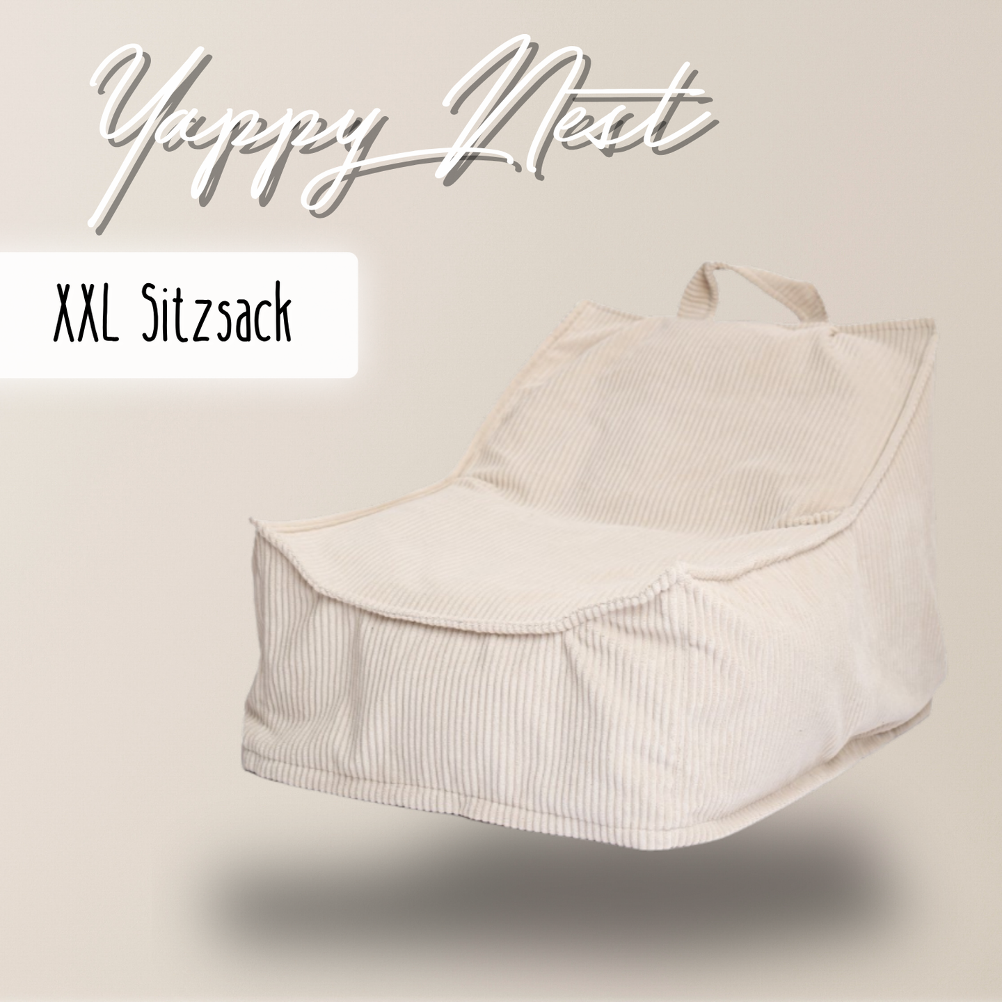 "Yappy Nest" XXL Sitzsack 70x50x80cm mit EPS-Perlen & Anti-Rutsch-Boden