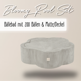 "Bloomy Pool Set" Bällebad 95x30cm, mit 200 Bällen & Matte/Deckel