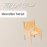 Tulla® Kinderstuhl – 3fach höhenverstellbarer Montessori Stuhl aus Holz