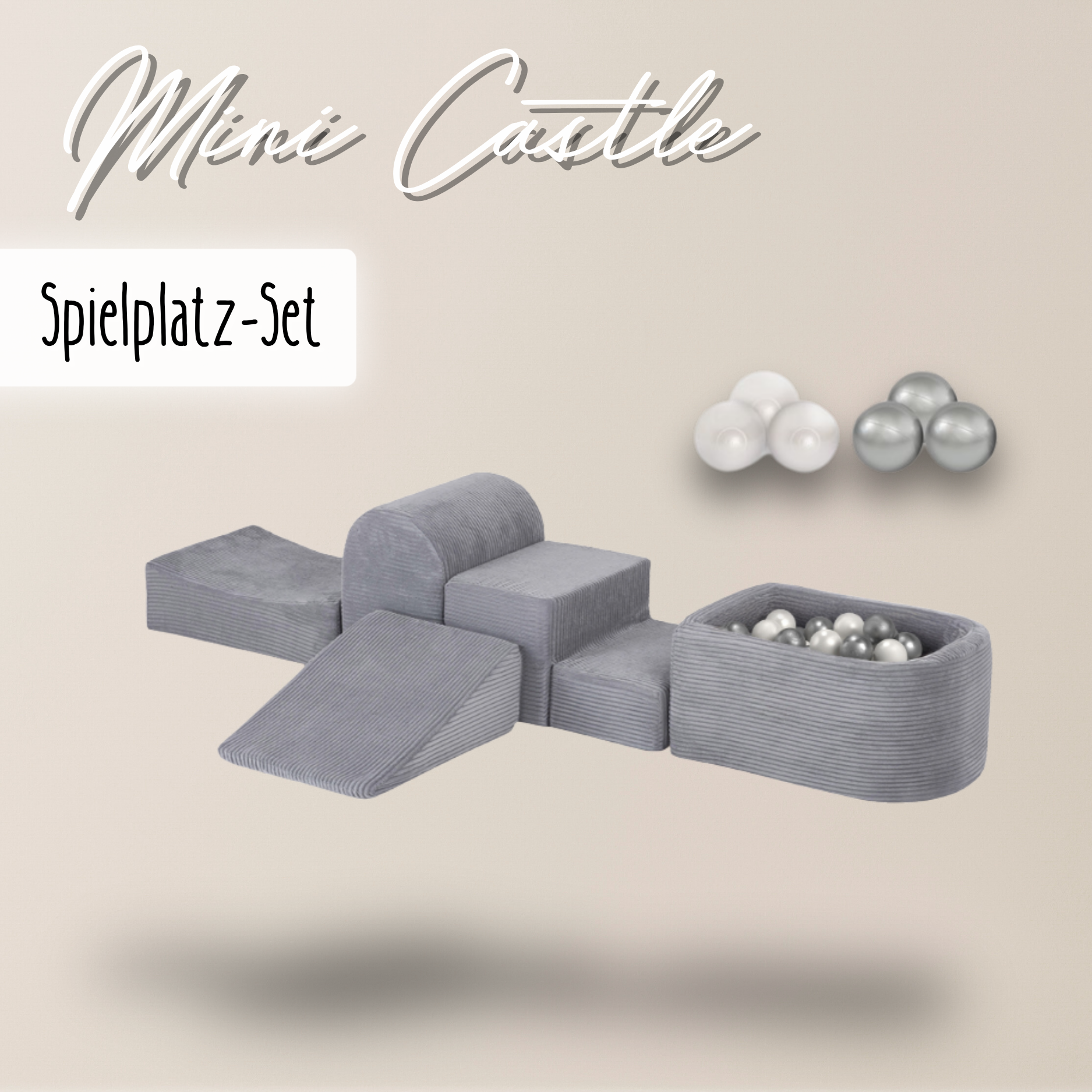"Mini Castle" Indoor Spielplatz-Set mit Mini-Bällebad & 100 Bällen