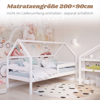 YappySole MAXI – Hausbett 200x90cm mit Rausfallschutz und 2 Schubladen