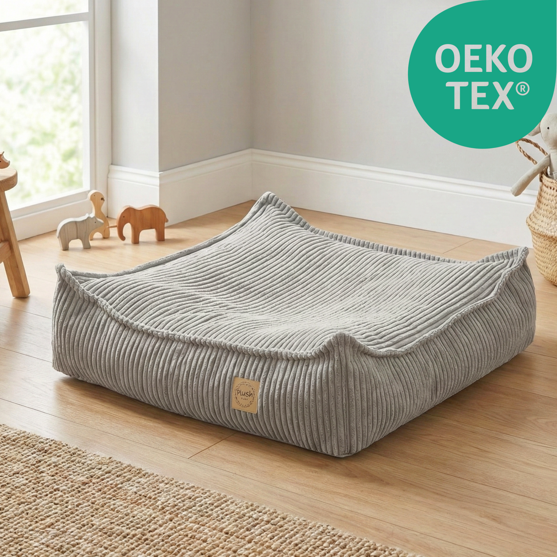 "Snuggy Puff" Bodenkissen aus Cord 60x60x20cm