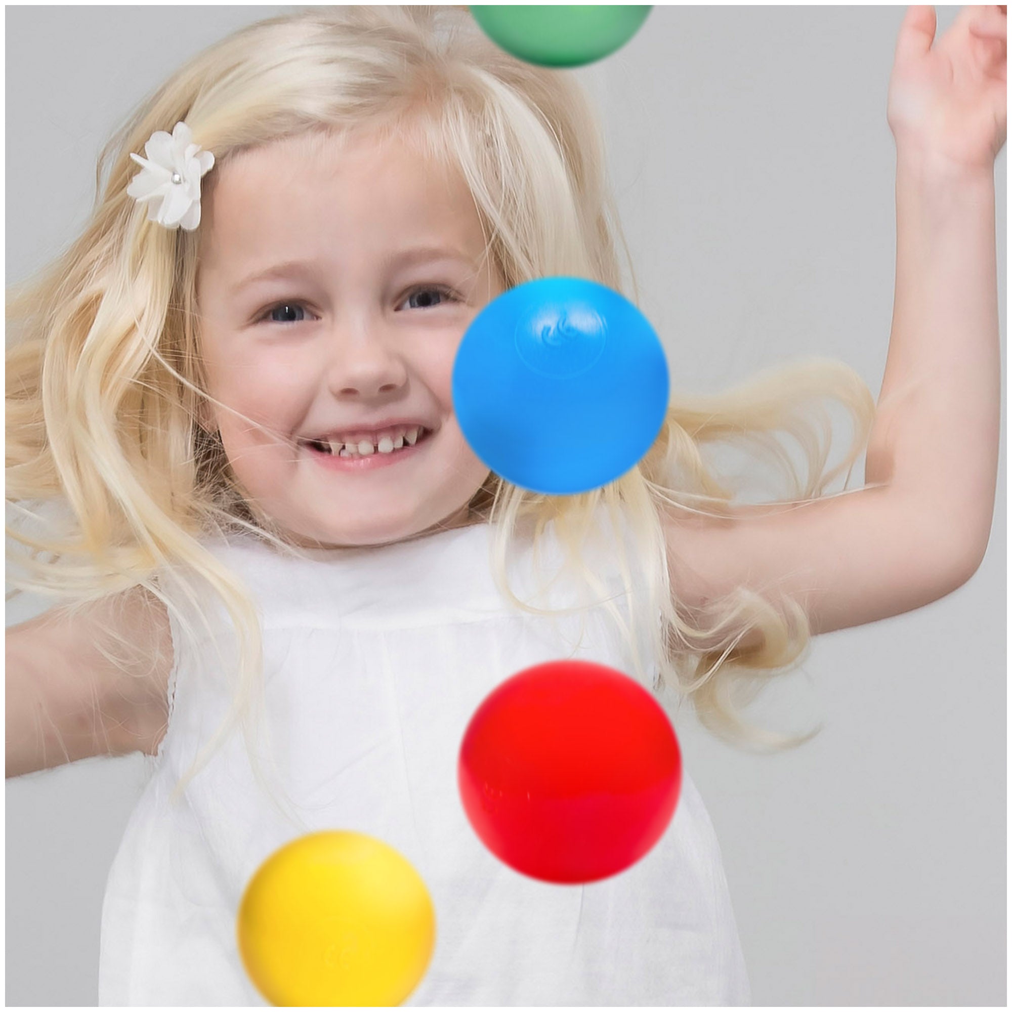 "Dreamy Balls" 200 Bällebad-Bälle im sanften Farbmix, CE-zertifiziert