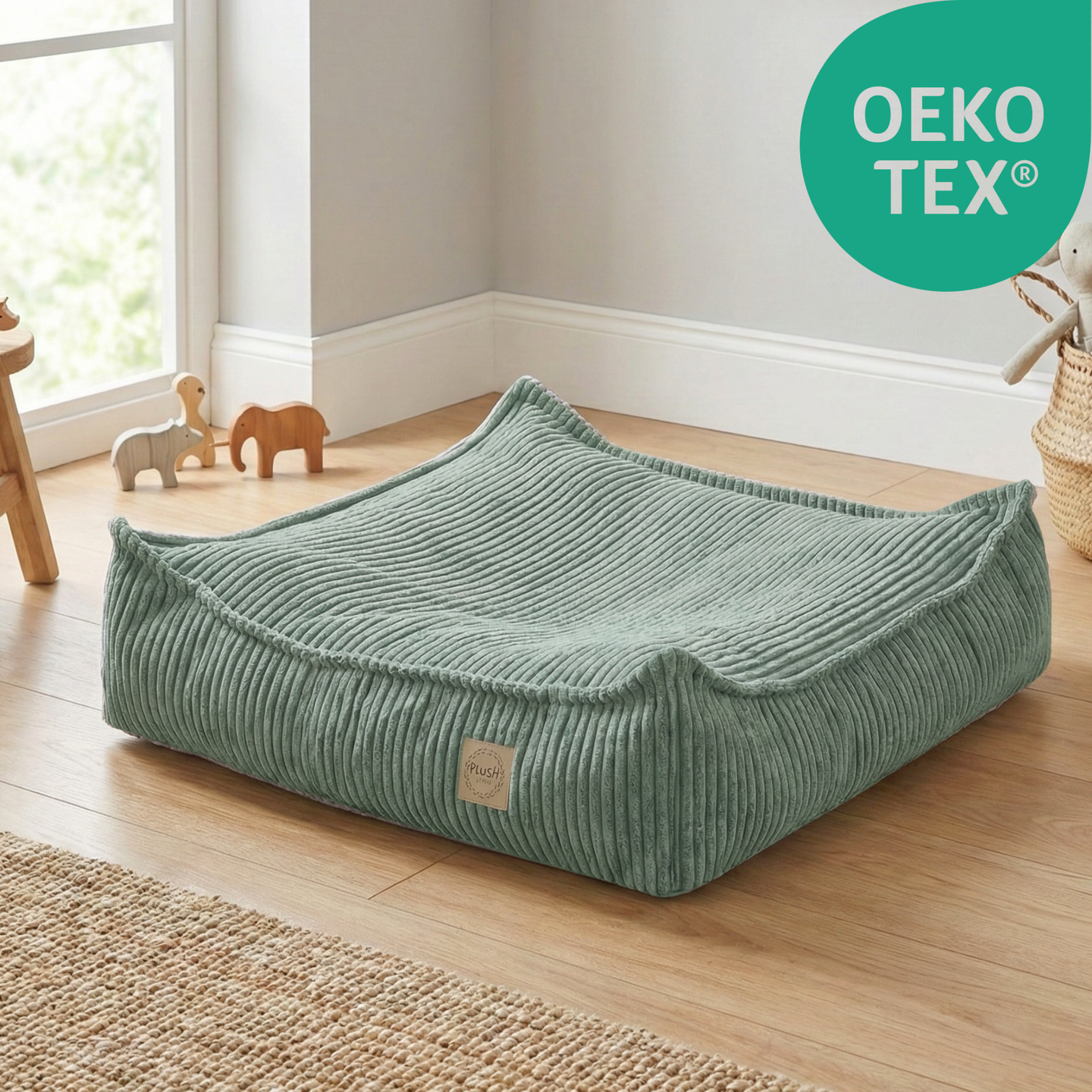 "Snuggy Puff" Bodenkissen aus Cord 60x60x20cm