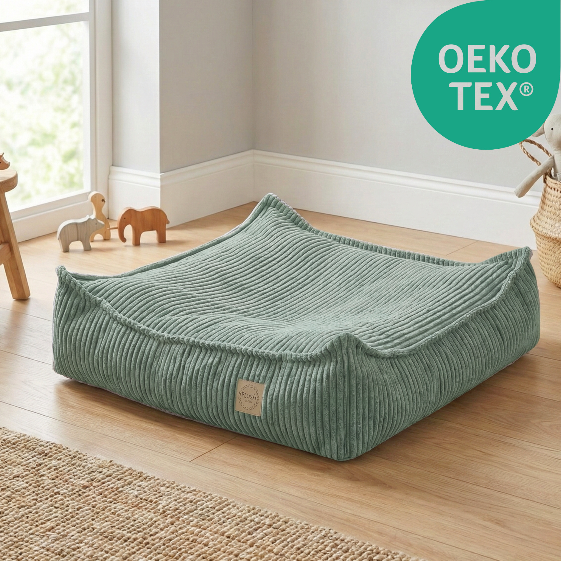 "Snuggy Puff" Bodenkissen aus Cord 60x60x20cm