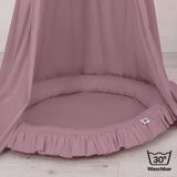 runde Nestmatte mit Rüschen – 100% Baumwolle