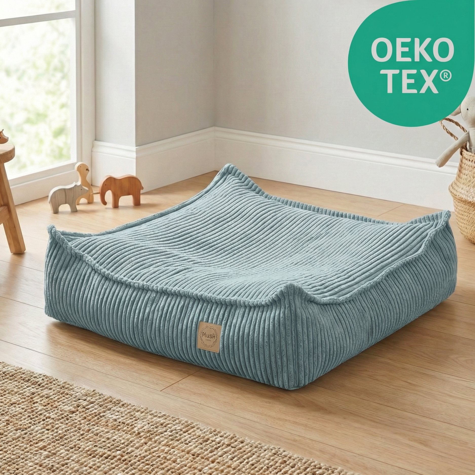 "Snuggy Puff" Bodenkissen aus Cord 60x60x20cm