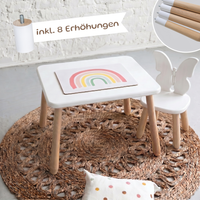Solo Set "Butterfly" - Kindertisch & Stuhl aus massivem Buchenholz